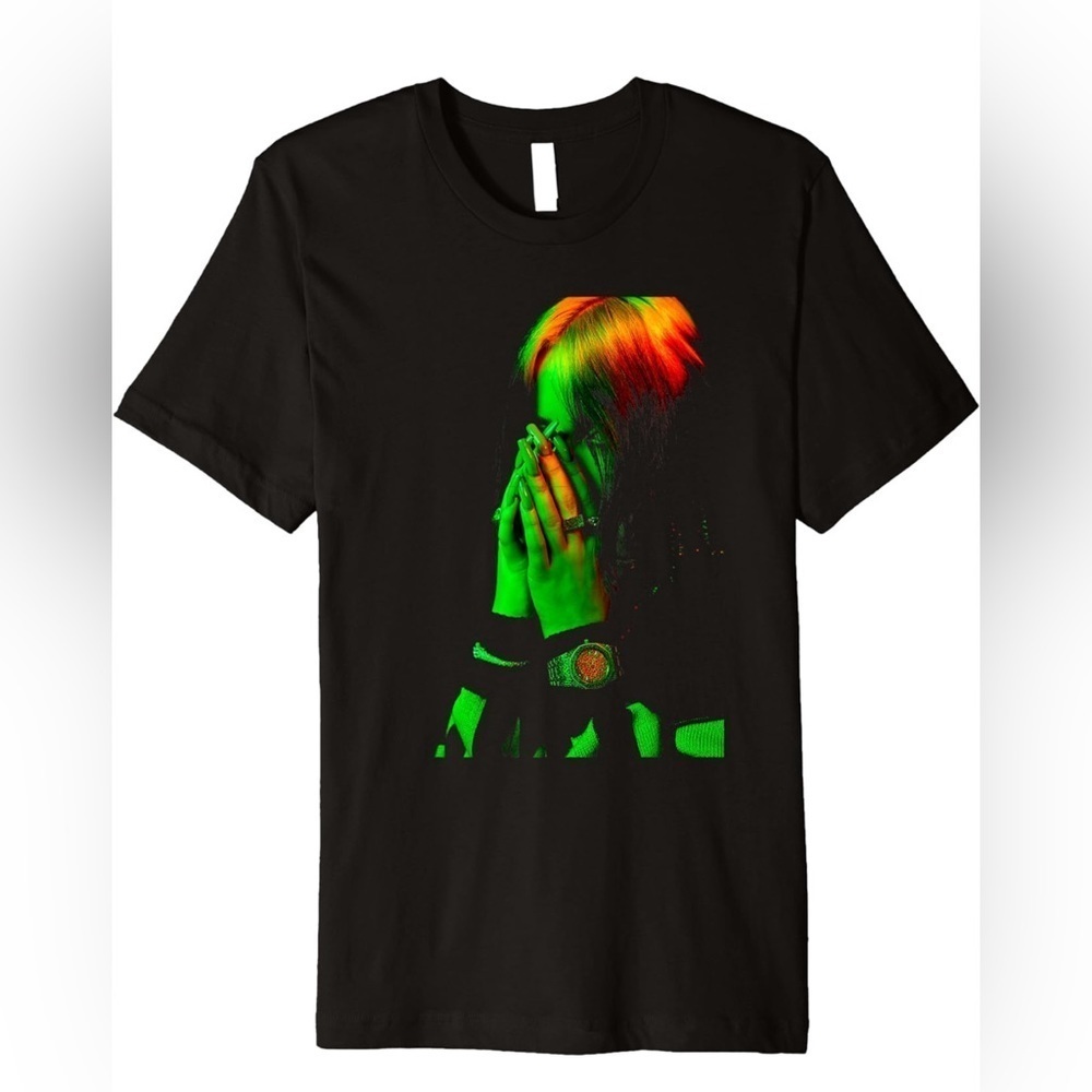 NWOT- Bella+Canvas Billie Eilish Hand Face Photo T-Shirt